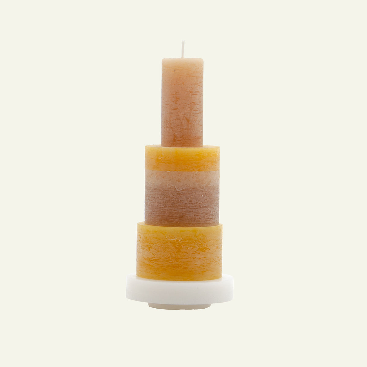 Gele Candl Stack 03 met witte achtergrond. Yellow Candl Stack 03 on white background. Jaune Candl Stack 03 avec fond blanc.